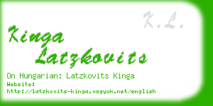 kinga latzkovits business card